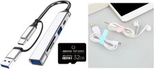 USB Docking Station 3-in-1 with Micro SD Card and Cable Ties