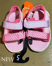 Wonder Nation Baby Girl Trail Sandals Size 5C Toddler Pink Striped New With Tags