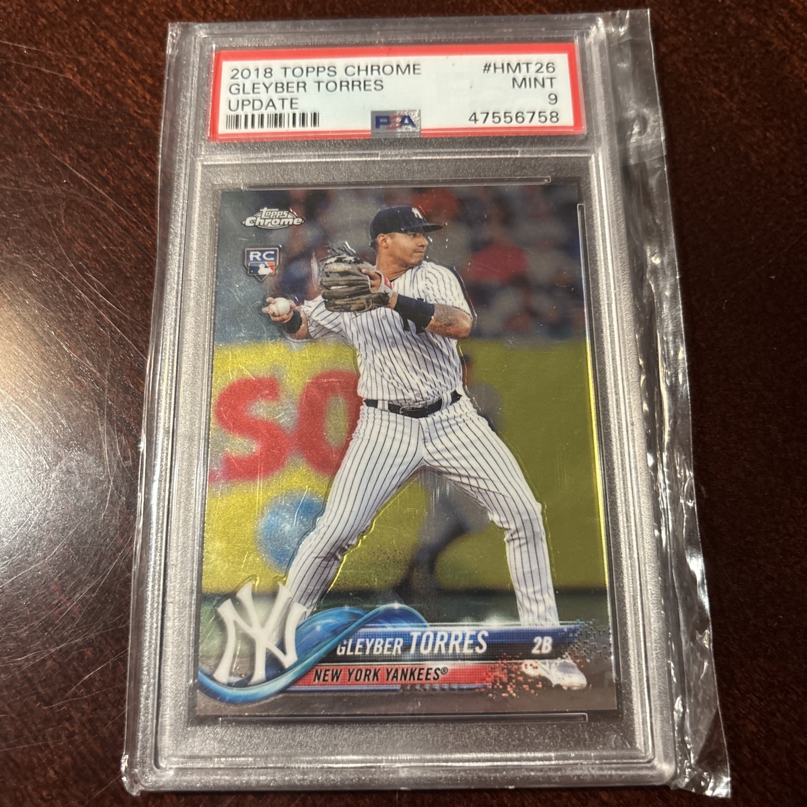 Gleyber Torres 2018 Topps Chrome Update #HMT26 NY Yankees Rookie PSA 9