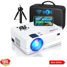 Native 1080P Projector with WiFi and Two-Way Bluetooth, Full HD Movie Project...