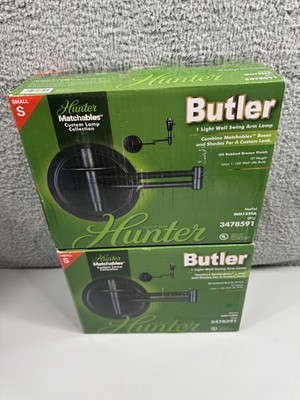 2 Hunter Butler Wall Swing Arm Lamps S Matchables Custom Light Oil Rubbed Bronze