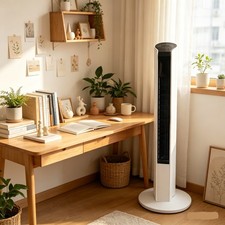 Image of Oscillating Tower Fan - Free Standing Air Cooling, 3 Speed, Slim & Quiet Design