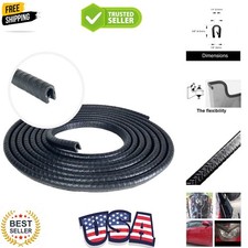 Edge Trim Black Small, Fits 1/8 inch 3 mm Edge - Length 10 Feet 3.05 M