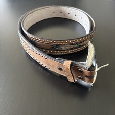 Nocona Western Studded Belt Woven Southwest Style Size 40 46  Total Length 