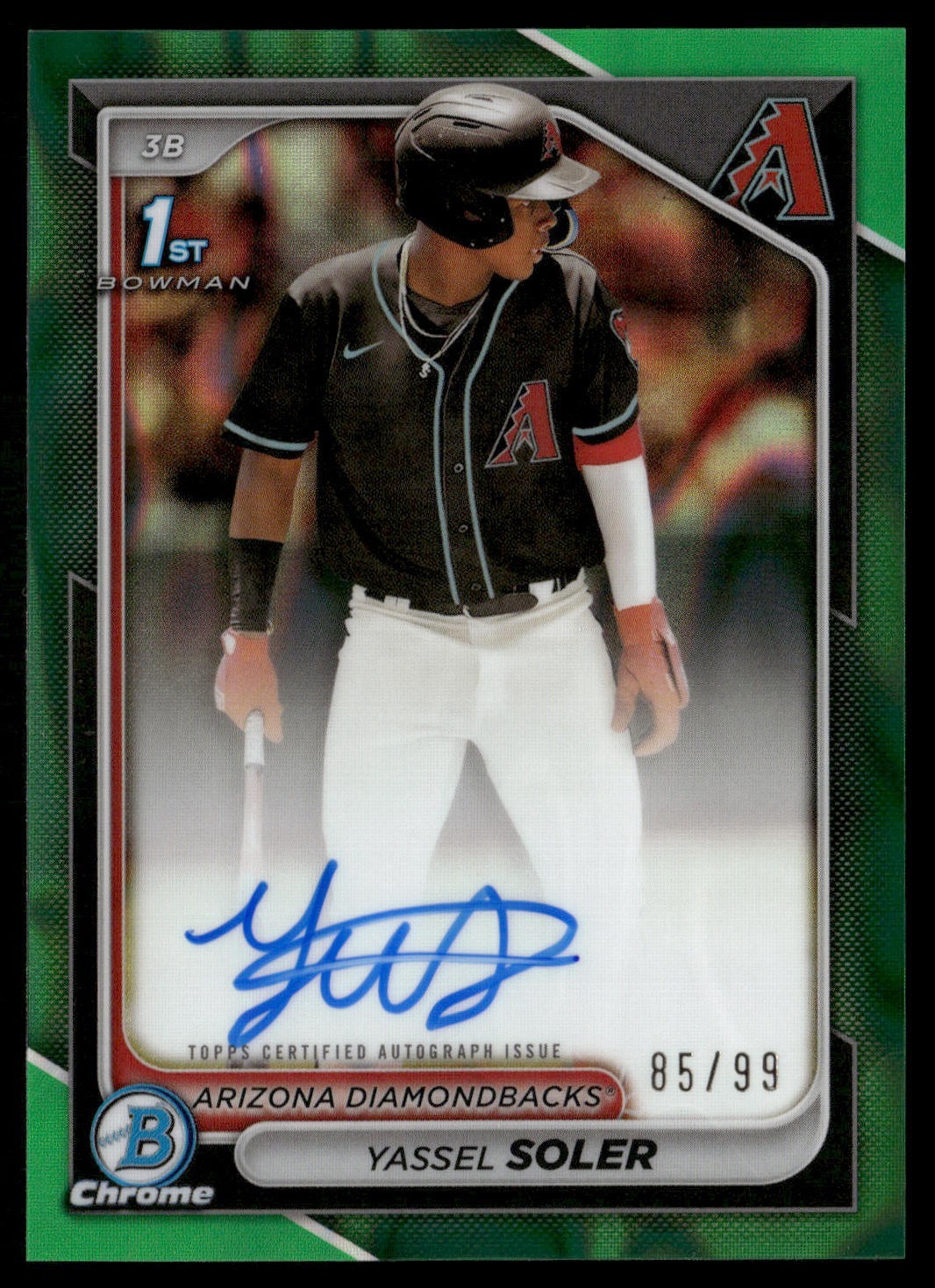 2024 Bowman Chrome Autographs Yassel Soler #CPA-YSO Green Refractor /99