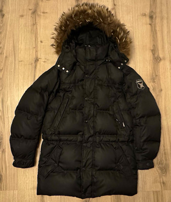 FIRE + ICE Bogner Herren Daunenjacke Parka Schwarz M 48 Echtfell Kapuze