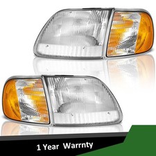 Pair Headlights Corner Lights For 1997-2003 Ford F150 F250 Expedition Lr Pair Headlights Corner Lights For 1997-2003 Ford F150 F250 Expedition Lr