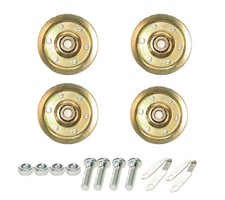 4 PCS Heavy Duty 3 Inch Garage Door Sheave Pulley Kit 3/8 Arbor 200LB Load