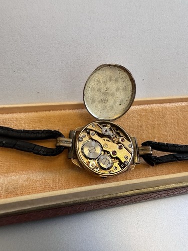 antike Schweizer Damenarmbanduhr mechanisch 585er Rotgold - Bild 5 von 6