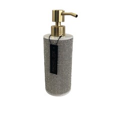 Rachel Zoe Large Beautiful Rhinestone Gold White Soap Dispenser Bling Bathroom