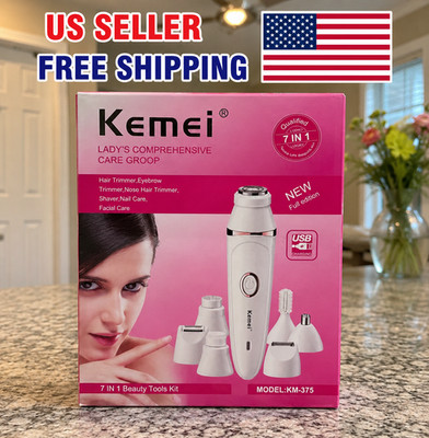 Women s 7 in 1 Facial Hair Remover & Eyebrow Trimmer Kit | Painless Face Razor