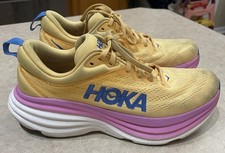 Hoka Bondi 8 Womens Size 9.0 B Running Shoes Yellow Pink Blue 1127952 ICYC
