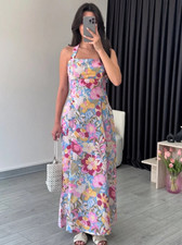 NWT ZARA Printed Linen Midi Dress Multicolored/floral 6962/031 Sizes S, M, L