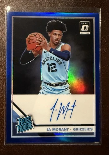2019-20 Optic Ja Morant Blue Rated Rookie RC /49 On Card Auto