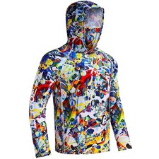 UPF 50 Men's Performance Fishing Hiking Shirt Long Sleeve Sun Hood Gaiter