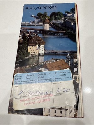 1982  Travel Brochure Official Guidebook Map Europe Lucerne Switzerland Luzern