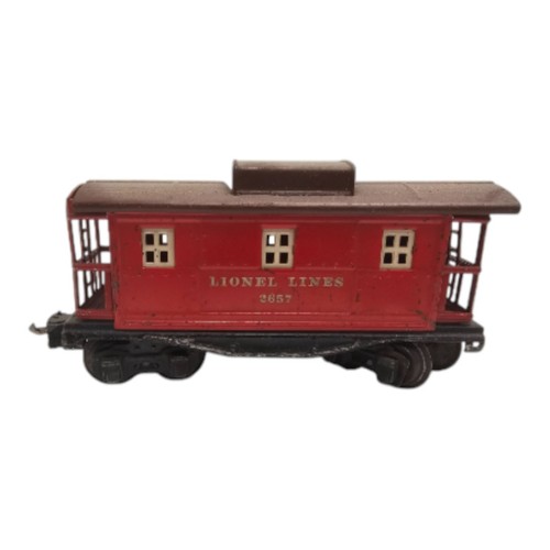 Vagón de tren vintage Lionel Lines 2657 rojo caboose de antes de la guerra hecho en EE. UU. G | Zustand: Used