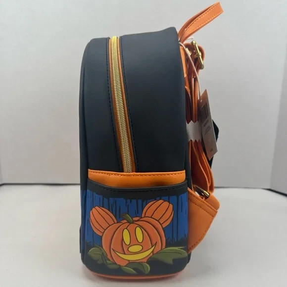 Disney Loungefly Halloween‎ Glow Mickey Pumpkin Mini Backpack NWT Disney Loungefly Halloween Glow Mickey Pumpkin Mini Backpack NWT main image 3