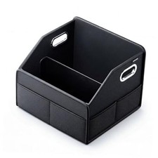 Car Front Seat Organizer - PU Leather Car Storage Box with Metal Handle,