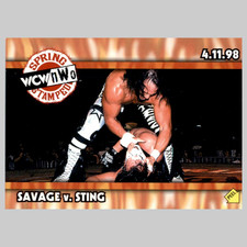 Savage vs Sting S4 1999 Topps WCW/nWo Nitro Stickers Wrestling Card