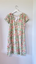 NWT LOFT Floral Tiered Dress Vacation Travel Cocktail Women L Summer Colorful