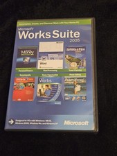Microsoft Works Suite 2005 CD-ROM  Win 98 / 2000 / XP  No Scratches   W/Product