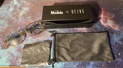 9FIVE Modelo Sunglasses Mens Gold Plated  Blue Tinted Lenses Marbled Tortoise