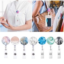 3x/4x Retractable Reel ID Card Badge Holder Carabiner Belt Clip  Office