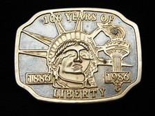 QJ05162 NOS VINTAGE 1986  100 YEARS OF THE STATUE OF LIBERTY  BELT BUCKLE