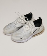 Nike Air Max 270 Womens Sneakers White Black Mesh Lace Up Running Shoes , size 7