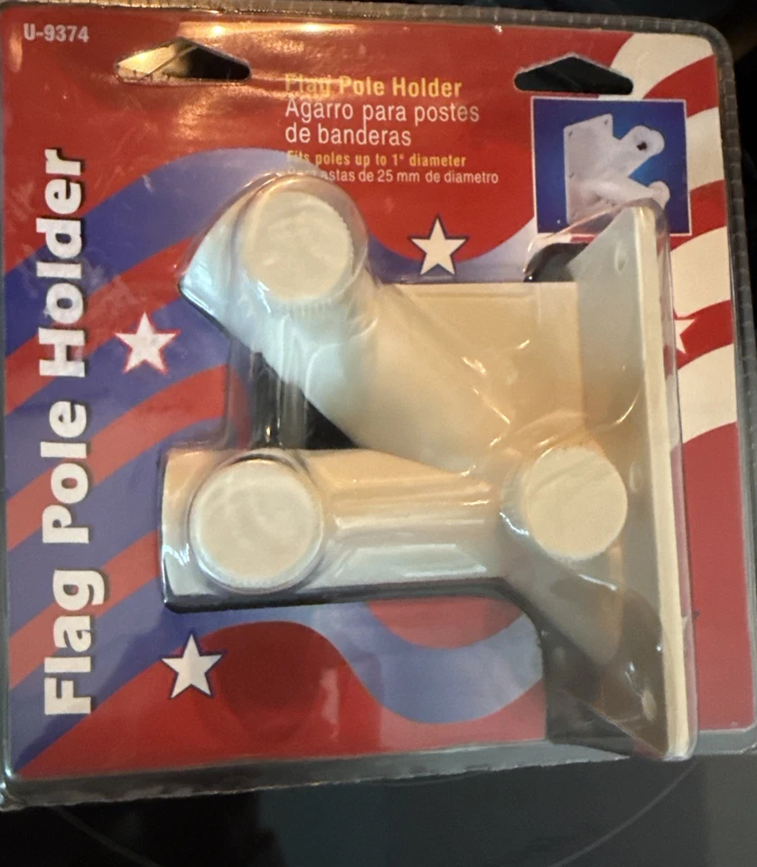 Soporte de poste de bandera doble con sujetadores herrajes incluidos artículo blanco U-9374 Foto 3 de 4