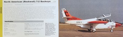 Buckeye T-2 Rockwell NA Picture Aircraft Info Detail Vtg Original Article Sheet