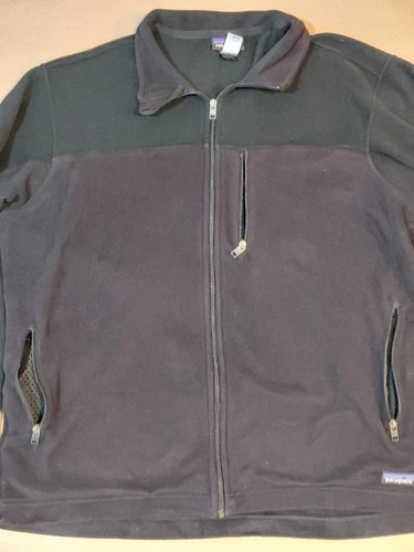 Patagonia Simple Synchilla Double Fleece Full Zip Jacket Men's 2XL Black 2014 image 2