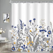 Floral Wildflower Shower Curtain for 60"W x 72"L Pack of 1 05blue Yellow
