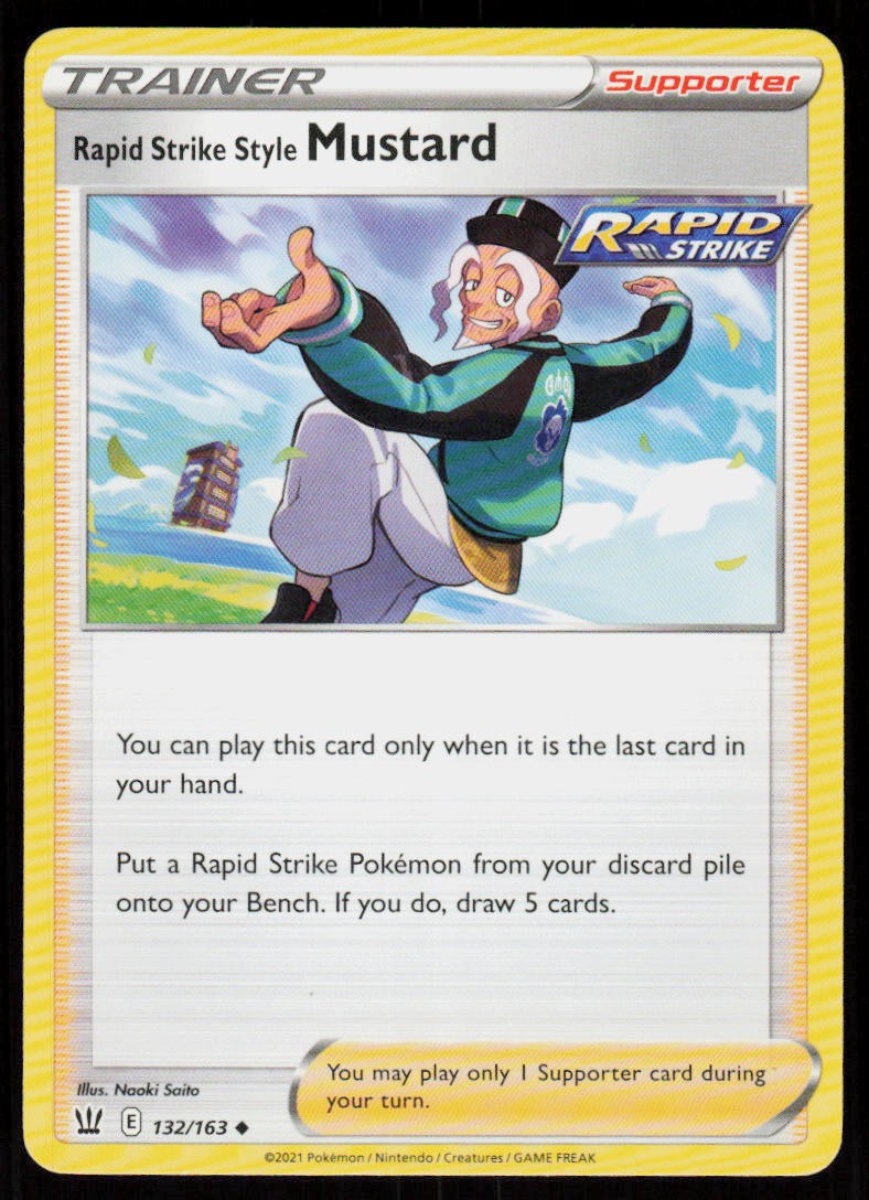 Rapid Strike Style Mustard 132/163 Uncommon Battle Styles Pokemon Near Mint