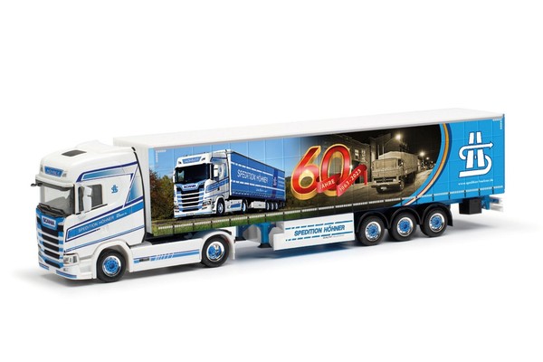 Herpa 317306 Scania CS20 Hd Gardinenplanen-Sattelzug Spedition HöHner-image