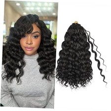 Pre Looped Ocean Wave Crochet Hair 14 Inch 8 Packs Black 14 Inch Pack of 8 1B