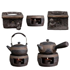 Tea Warmer Kung Fu Tea Set Retro Ceramic Kettle Tea Pot Warmer Stand for Kitchen