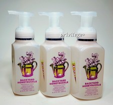 BATH BODY WORKS BACKYARD HONEYSUCKLE GENTLE CLEAN FOAMING HAND SOAP Pack 3