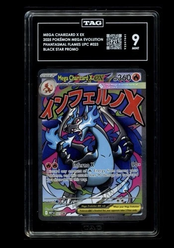 Pokémon TCG Mega Charizard X EX #023 UPC Black Star Promo Holo TAG 9 Mint