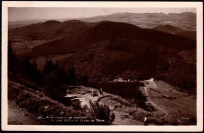 Postcard Halfway up Roman road to Puy de Dôme, near Clermont-Ferrand,France RPPC
