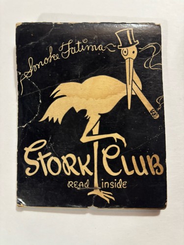The Stork Club NYC Nightclub Matches Matchbook New York City