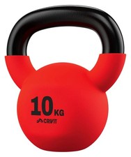 CRIVIT Kettlebell Hantel 10 kg Gusseisen Rot / Schwarz Krafttraining