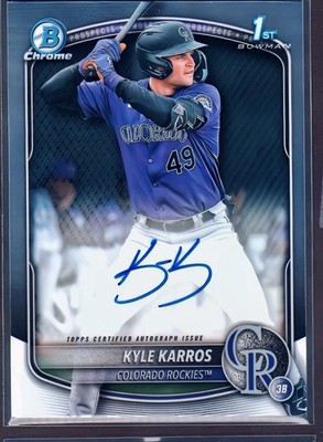 2025 Bowman Chrome Autograph Kyle Karros #CPA-KK 1st Bowman Auto K3