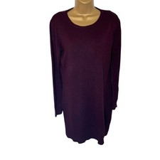 by & by Sweater Dress Long Sleeve Scoop Neck Burgundy XL Juniors
