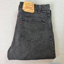 Levi's 550 Relaxed Fit Tapered Leg Jeans Mens 36x30 Black Excellent Made In USA