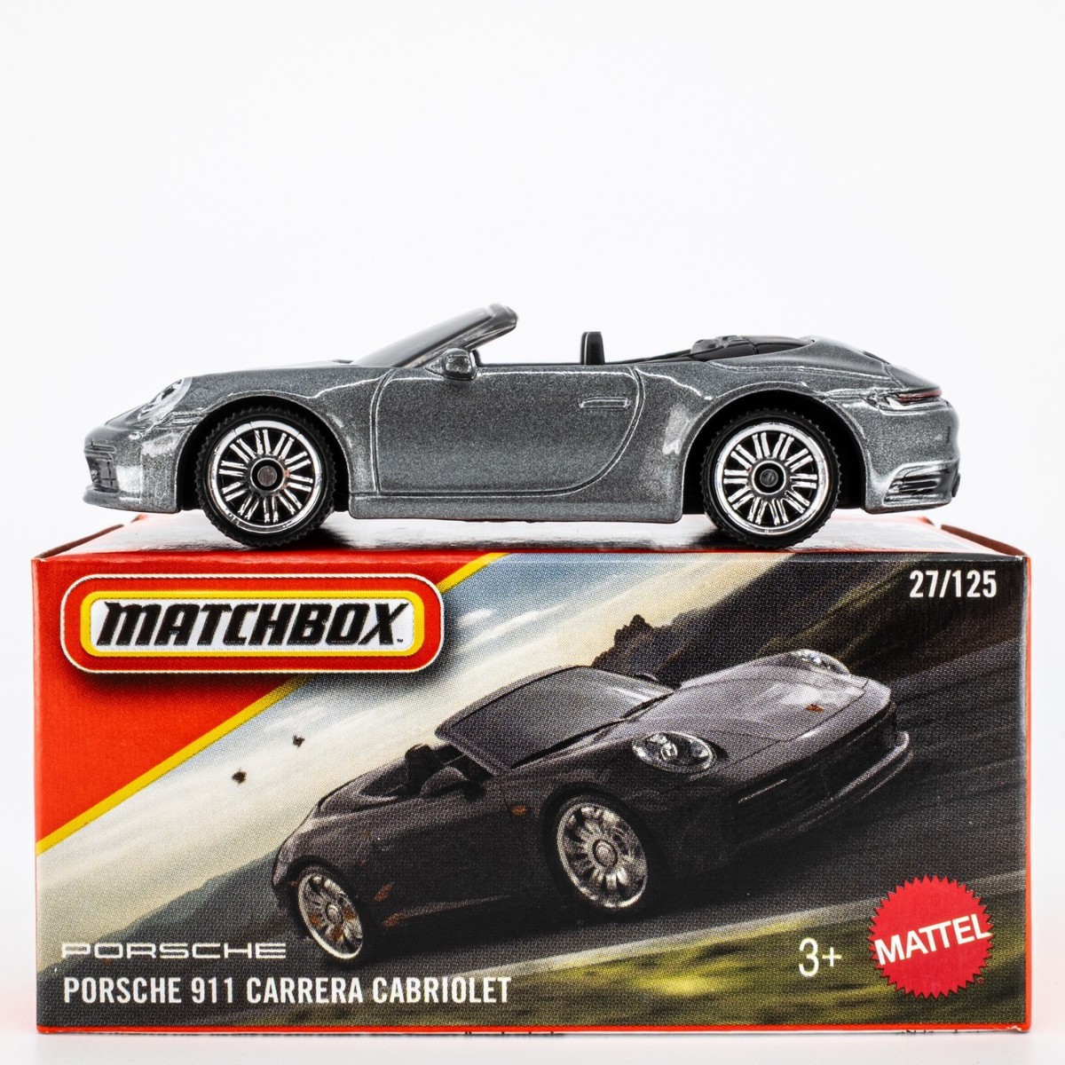 2025 Matchbox Power Grabs #27 Porsche 911 Carrera Cabriolet ARCTIC