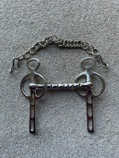 Liverpool Driving Bit 3 Slot Stainless Steel Horse Bit With Chain New Unused