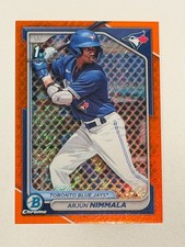 2024 Bowman Chrome Arjun Nimmala 1st Prospect Orange Shimmer Refractor /25