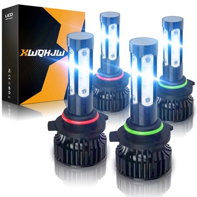 XWQHJW 9005 + 9006 LED Headlight Kit Bulbs High Low Beam White 5000LM Combo 4